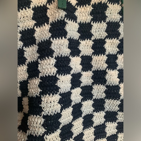 Clare V Black and Cream Checkered Tote - Picture 5 of 11